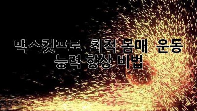 맥스컷프로 💪 최적 몸매 & 운동 능력 향상 비법 💯