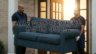 서귀포 월평동 원룸이사 꿀팁🍯 용달비용 아끼는 법